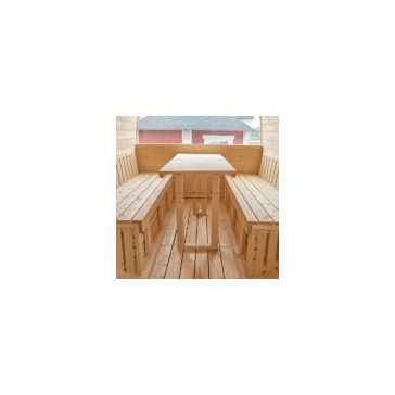   5 MÉTERES THERMOWOOD SZABADTÉRI SZAUNA S5P 6 FŐ RÉSZÉRE ÜLÉSEKKEL VAGY ÁGGYAL 6 KW-OS KÁLYHA++