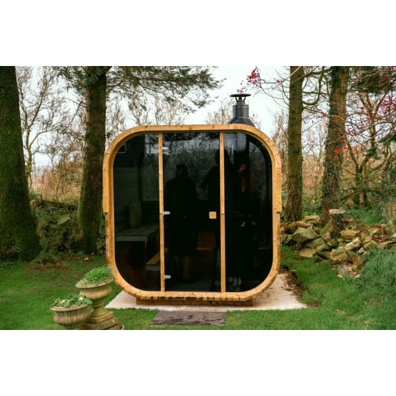 Hekla Cube 160 – 2 személyes prémium kültéri finn szauna  225×169×235 cm