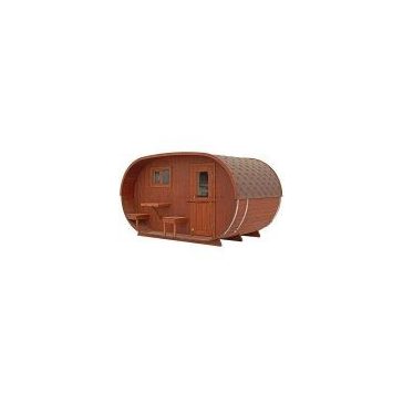  NAGY OVÁLIS THERMOWOOD SZABADTÉRI SZAUNA S424 HARVIA M3 KÁLYHÁVAL++
