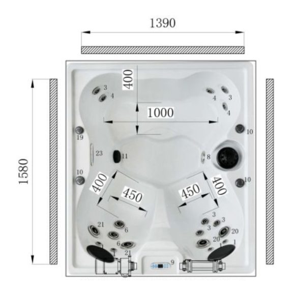 Revolution-spa Sanotechnik Palermo 180x160x76 cm jakuzzi