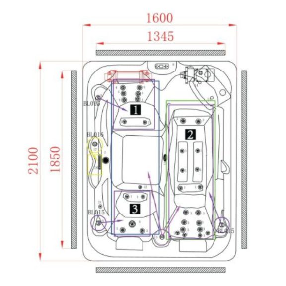 Revolution-spa Sanotechnik FIJI 210x160x80 cm jakuzzi