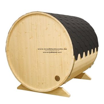   Hordó szauna S2-es 2 méteres thermowood harvia M3 fatűzelésű kályhával