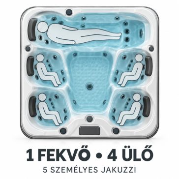 1 fekvő - 4 üllő (5 személyes jakuzzik)