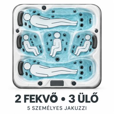 2 fekvő - 3 üllő (5 személyes jakuzzik)