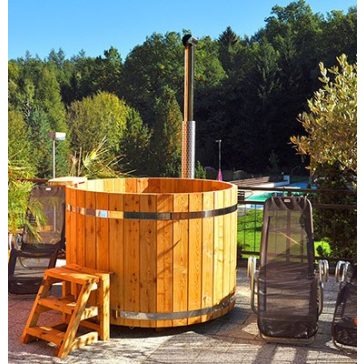 Dézsa 200 cm külső kályha Aluminium 35kw lucfenyő++
