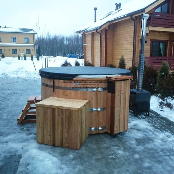Észt thermowood fürdődézsa 240 cm külső alumínium kályha 35kw++