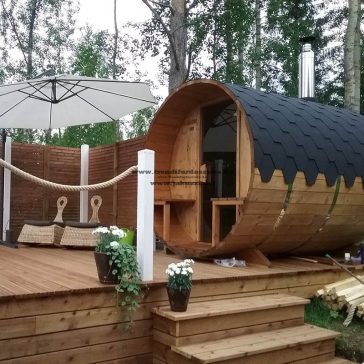 THERMOWOOD HORDÓ SZAUNA S2V 2,2M  KÜLSŐ PADOKKAL ++