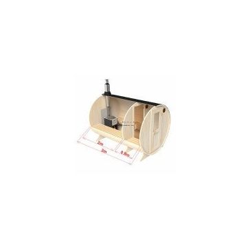   HORDÓ SZAUNA+ÖLTÖZŐ S3P 2,2M ÁTMÉRŐJŰ THERMOWOOD HARVIA 20 PRO KÁLYHÁVAL++