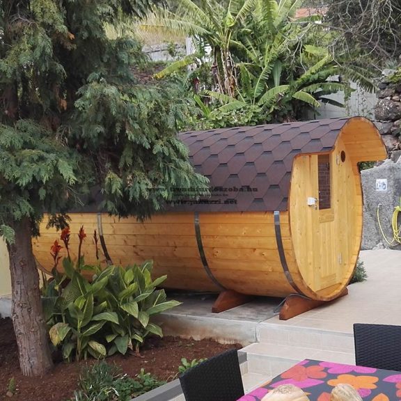 HORDÓ SZAUNA ÖLTÖZŐVEL S4P THERMOWOOD 2 M ÁTMÉRŐJŰ ++