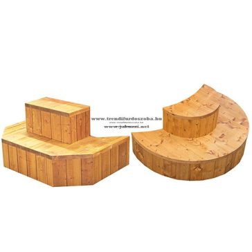 Stairs LUX kerek dézsa lépcső thermowood++
